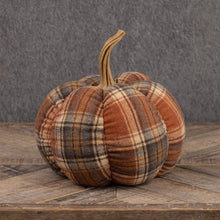 10" SCOTTISH CHECK FABRIC PUMPKIN