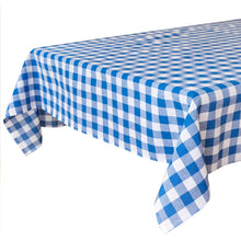 Blue & White Fabric Gingham Tablecloth