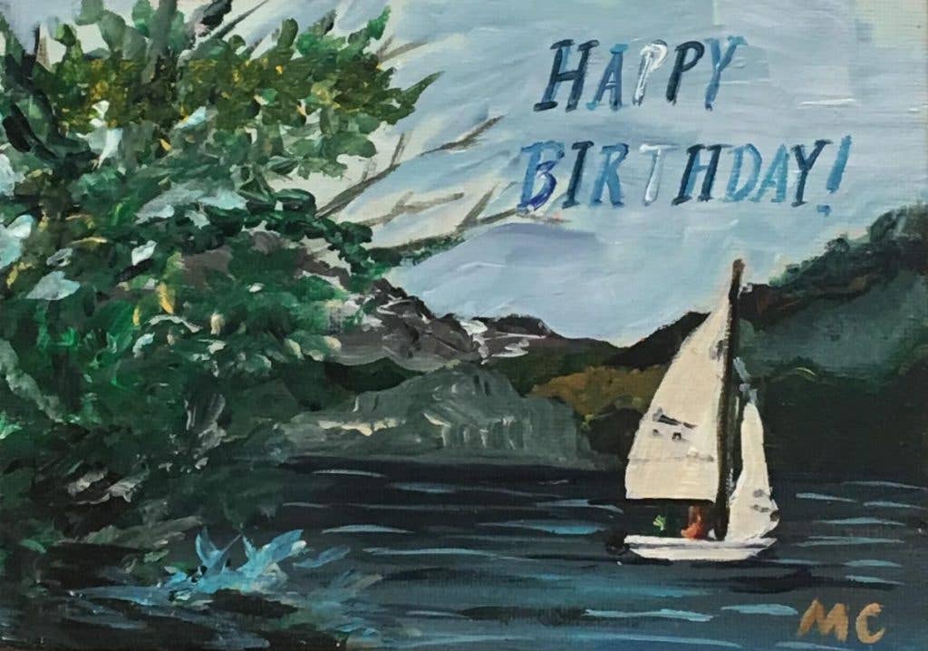 Happy Birthday Sailboat Greeting Card