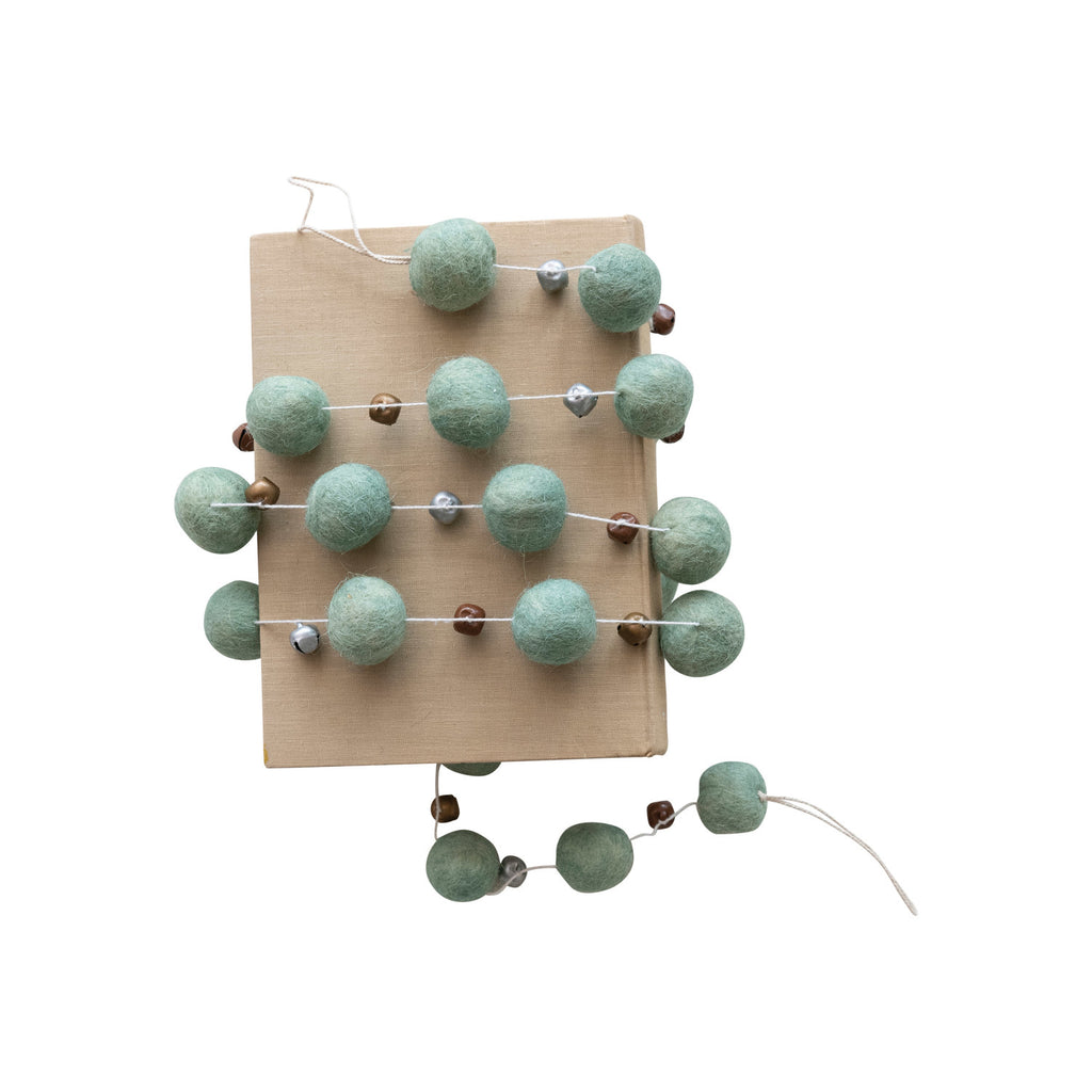 Mint Felt Ball and Jingle Bell Garland – The White Rabbit STL
