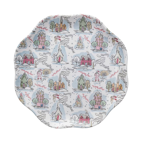 Holiday Pattern Scalloped Plate