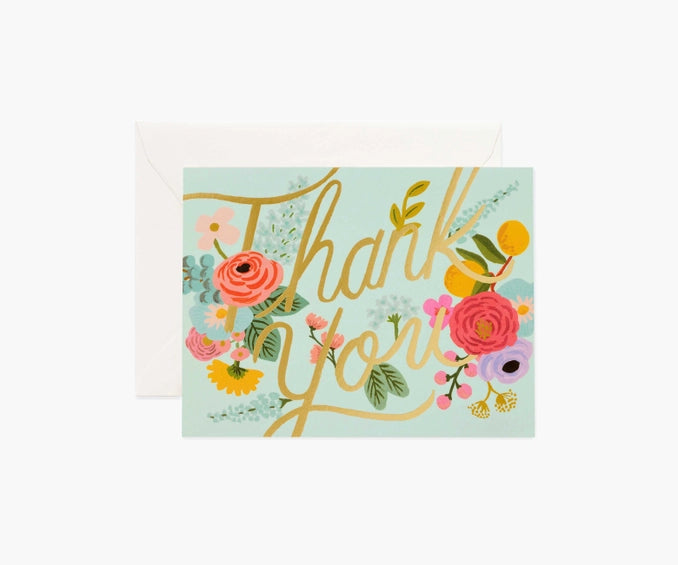 Boxed Set of Mint Garden Thank You Cards